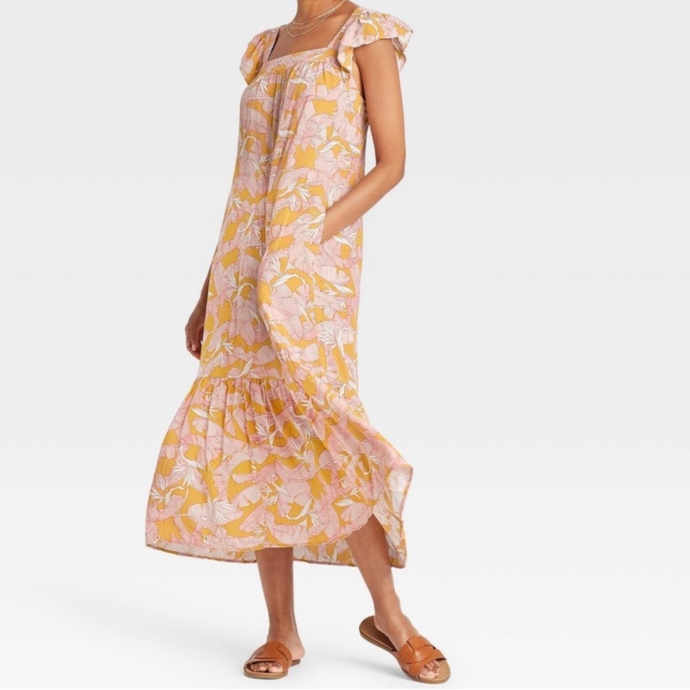 Knox Rose Tropical Ruffle Maxi Dress size XL